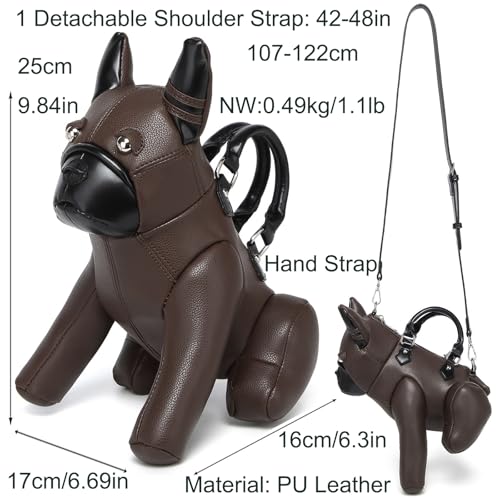 Image of Women PU Leather Unique Novelty Dog Shaped Crossbody Shoulder Bag Handbag Purse