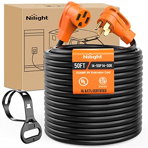 Nilight 50 Amp 50FT RV EV Extension Cord 250V Heavy