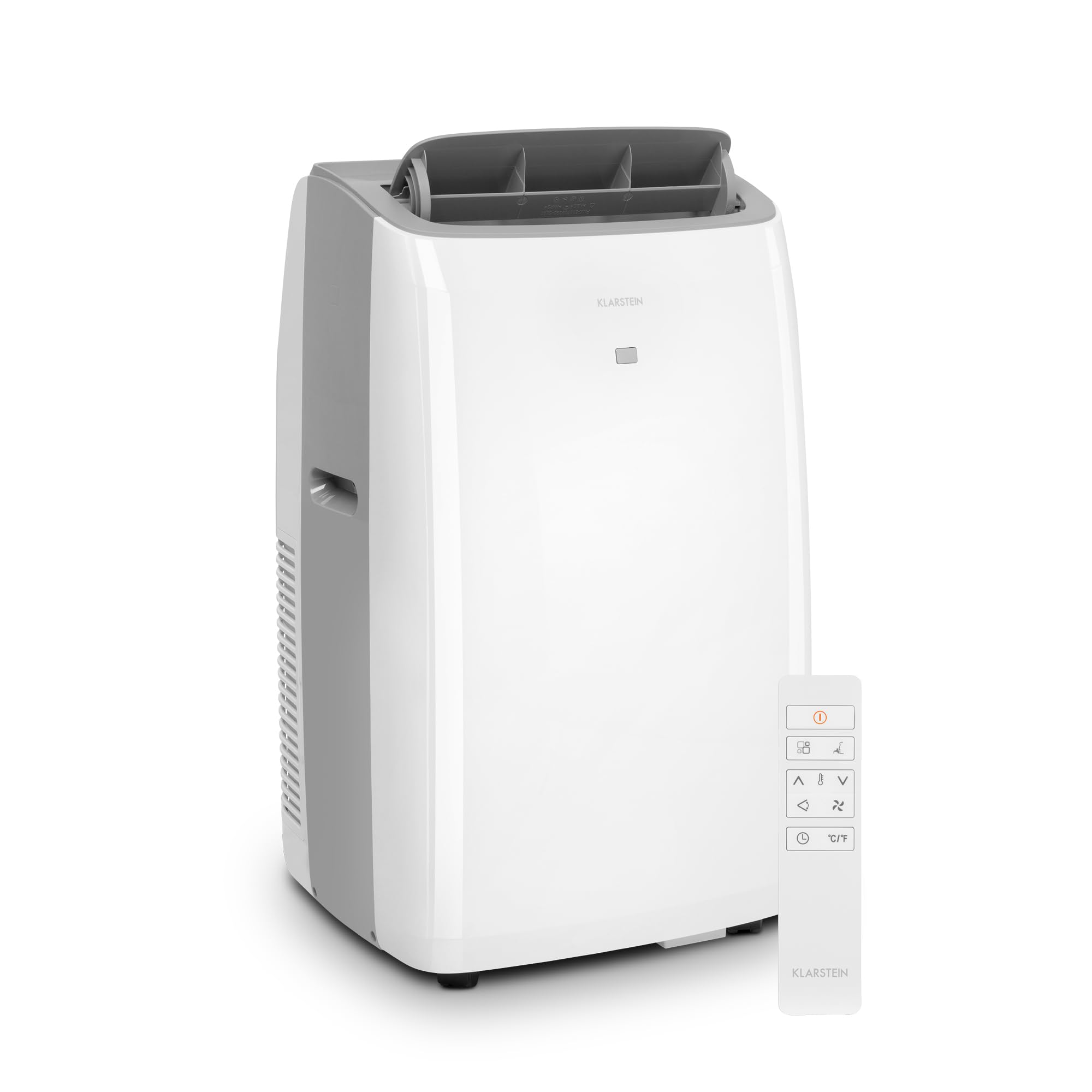 Klarstein White Portable Air Conditioner Unit, 4-In-1 Cooling Air Conditioning For Home, With Night Mode, Dehumidifier & Ventilator, Low Consumption Mini Aircon, Small Mobile Ac, Cold 14000 Btu