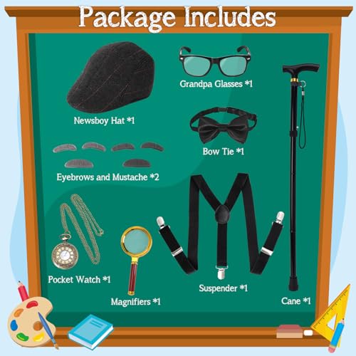 Disfraz de Viejo para Niños Set Accesorios miniatura 3
