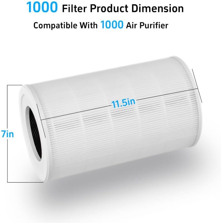 1000 Replacement Filters Compatible with Air Doctor AD1000 Air Purifier, Includes Premium Efficiency Layer, Activated Carbon Layer, and Pre-Filters, 2-Packs - Image 4