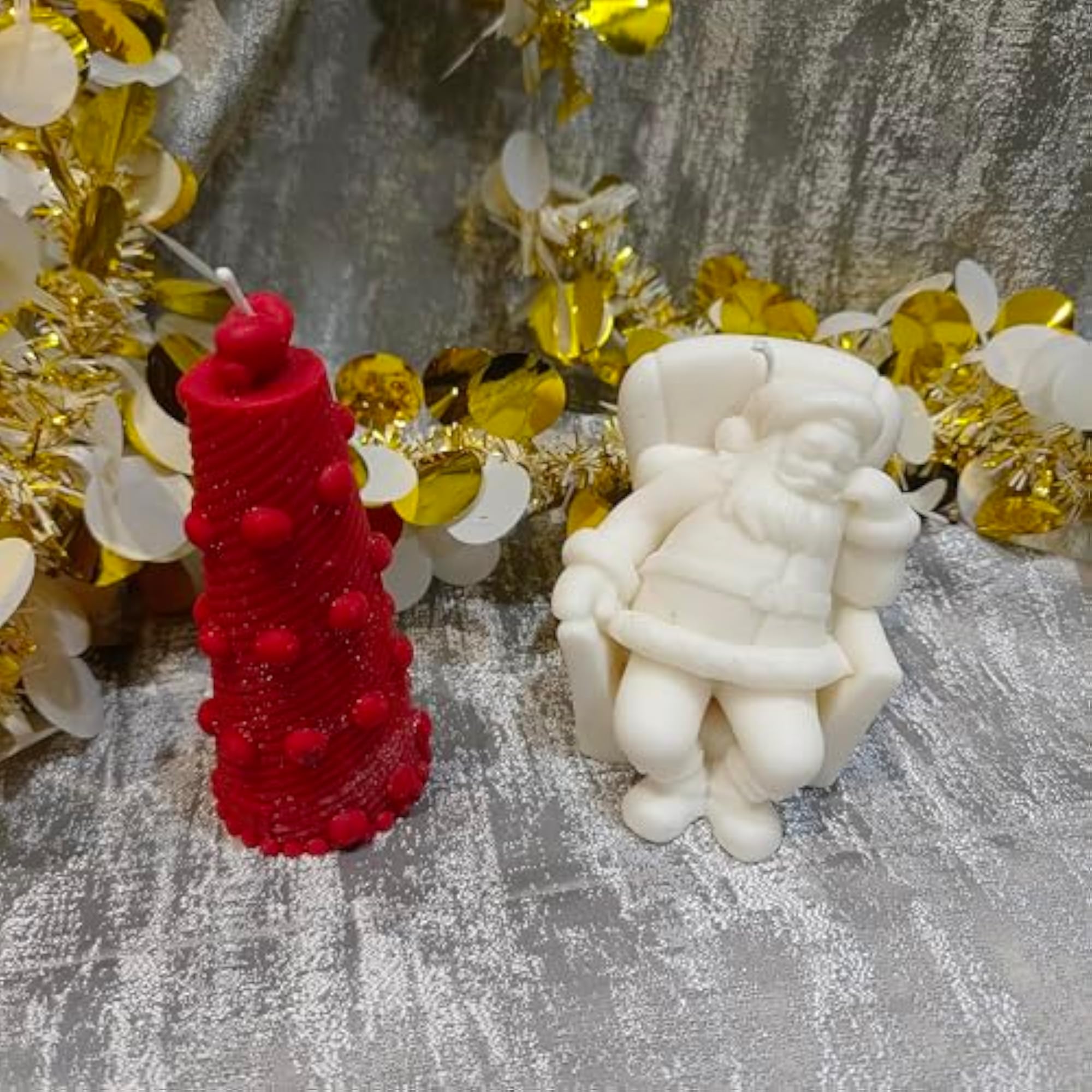 Santa Lighthouse Pole Christmas Candle Combo