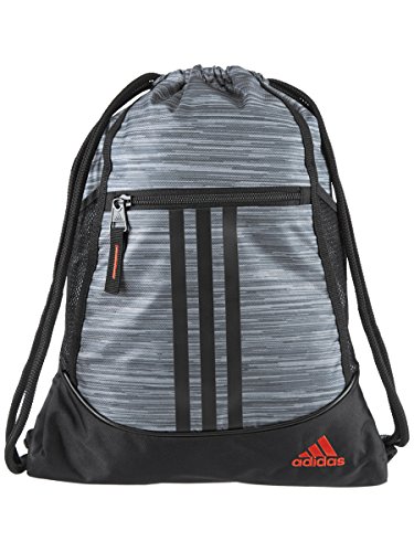 Image of adidas Alliance II Sack Pack, One Size, Onix Looper /Black /Blaze Orange