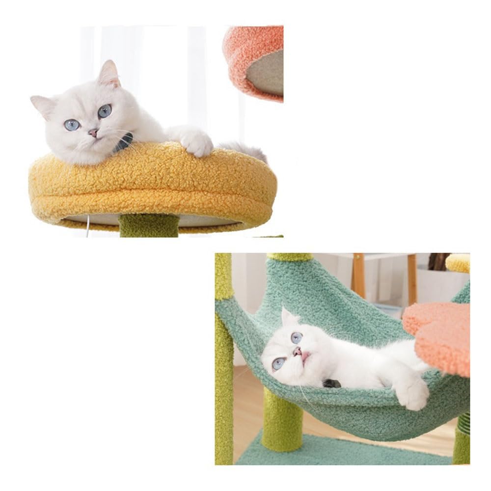 Muebles para Gatos Árbol for Gatos de Varios Niveles, Poste rascador for, Hamaca, Pelota Colgante, Juguete, apartamento semicerrado for(Pequeño)