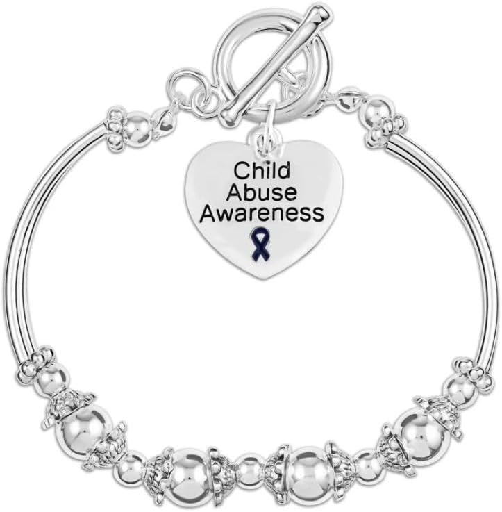 Fundraising For A Cause Dark Blue Ribbon Awareness Bracelet |Child Abuse Awareness Bracelet | Symbol of Hope and Support |Raise Awareness and Support Survivors