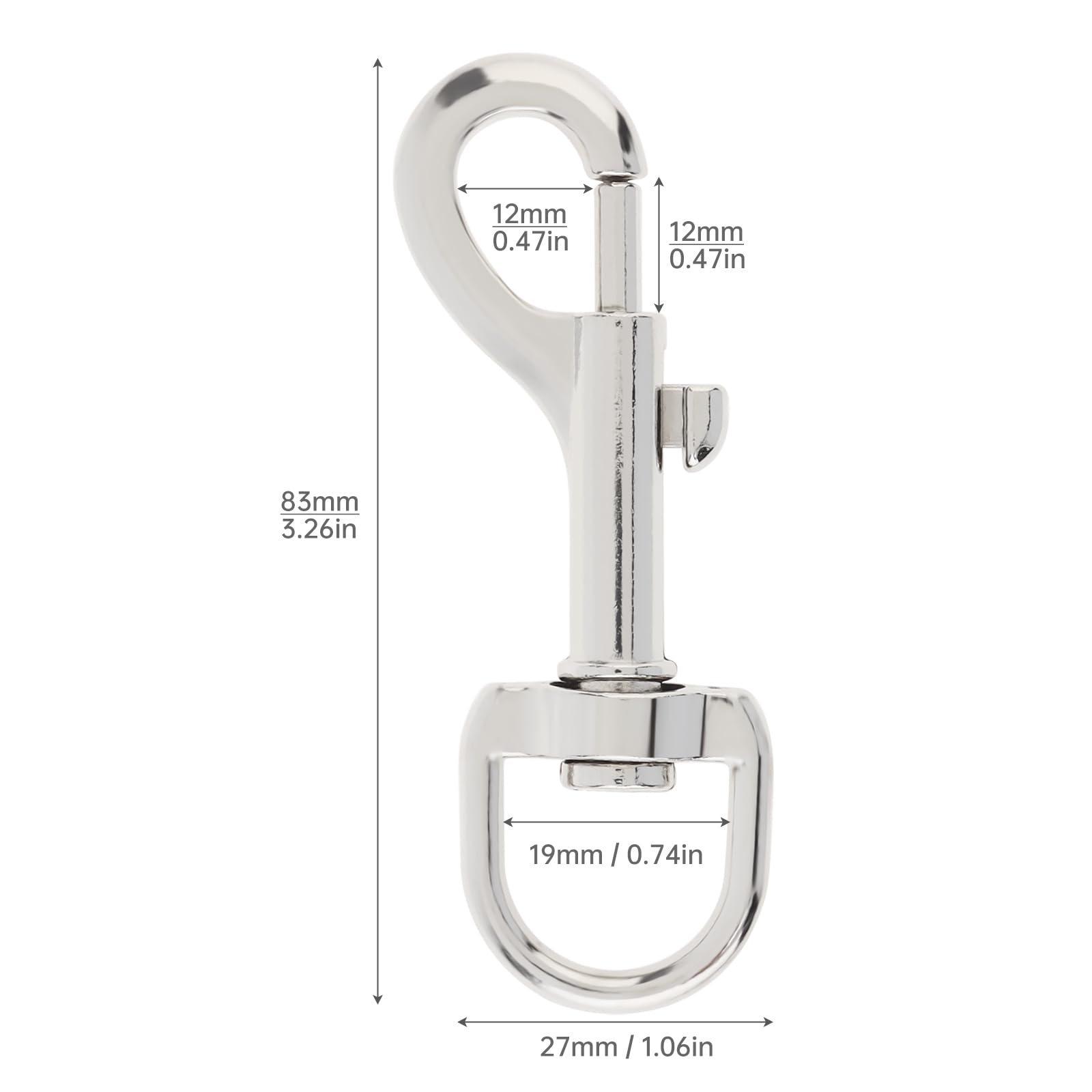 4Pcs 3.26 Inch Swivel Snap Hooks, CLAHJQX Zinc Alloy Heavy Duty Eye Bolt Trigger Snap Hook Single Ended Flag Clips for Diving/Dog Leash with Swivel Eyelet