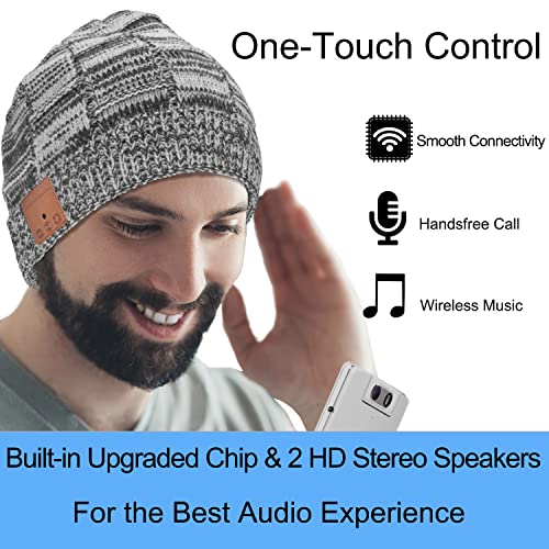 image for FULLLIGHT TECH Bluetooth Beanie Headphones Hat Unique Tech Gifts Stock