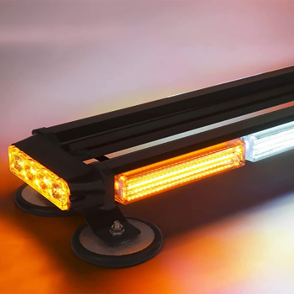 Lámpara de advertencia TOTMOX COB LED 12V, barra de luz estroboscópica dual cara para vehículos de carretera de emergencia
