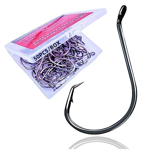 Fishing Hooks 2X Strong Offset Octopus Circle Hooks Freshwater Saltwater Fish Catfish Hooks Bulk Fishing Gear Equipment Supplies Hooks Set-50 Pack(1# 50/Pack)