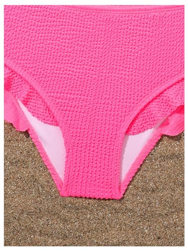 Image of Floerns Girl's 2 Piece Bathing Suit Ruffle Trim Summer Bikini Swimsuit