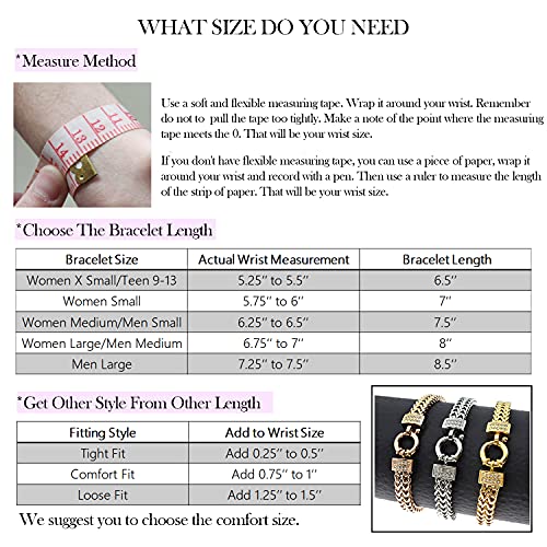 Women's Multi-Length Stainless Steel Bracelets, Gold & Rose Gold, Waterproof, Trendy Round Clasp, 6.5'-8.5' Length3