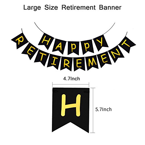 34 Pieces Retirement Celebration Banner Bunting Retired Sash Paper Pom Poms Foil Ideal Latex Balloons for Retirement Party Supplies Favors Gifts Decorations