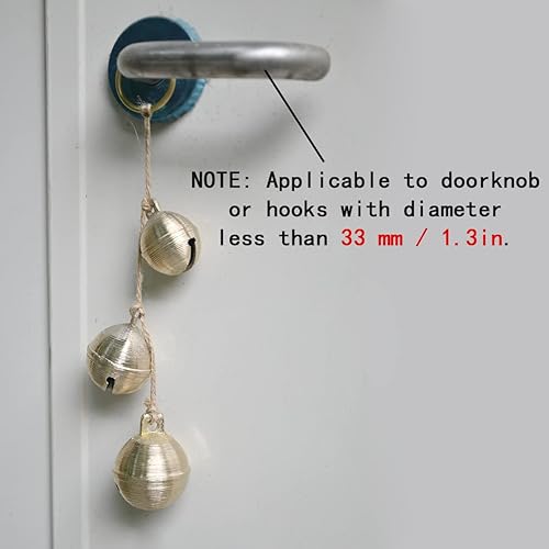 Miniatura 7 de Campanas colgantes rústicas de latón para decoración de pomos de puerta, decoración del jardín del hogar, tienderos, campana en cuerda (campanas de