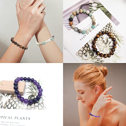 SONNYX 1-8 PCS 10mm Natural Stone Semi-Precious Gemstones Beaded Bracelets for Men Women Crystal Stretch Beaded Bracelet Unisex4