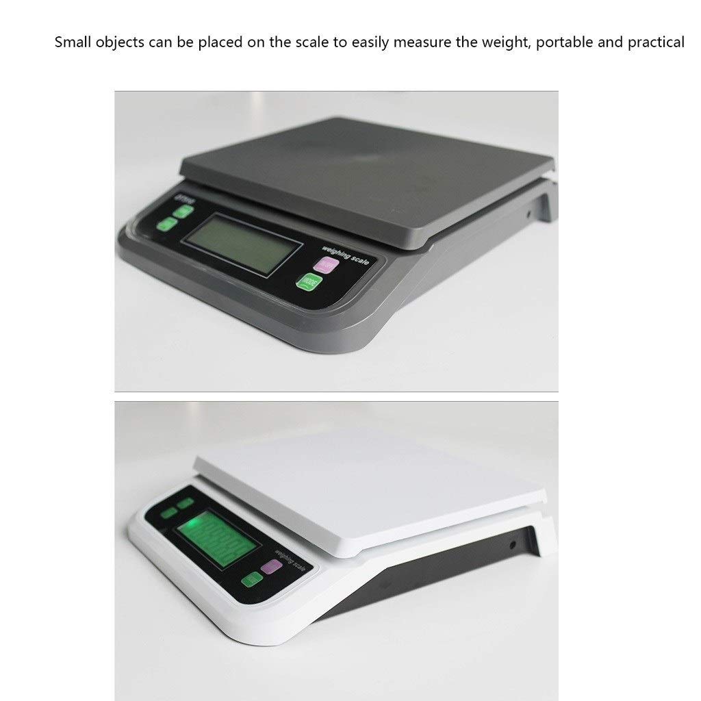 Báscula electrónica de Cocina, báscula Digital para Alimentos, Cocina casera, repostería, pesaje de Frutas, báscula Multifuncional.(Blanco 30kg)