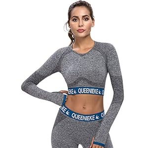 QUEENIEKE Mesh Sport Top lange mouwen loopshirt voor vrouwen Slim Fit