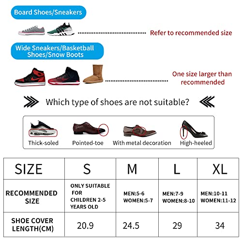 image for WHYJJQIAN Waterproof Silicone Shoe Covers for Rain,Reusable Non Slip R