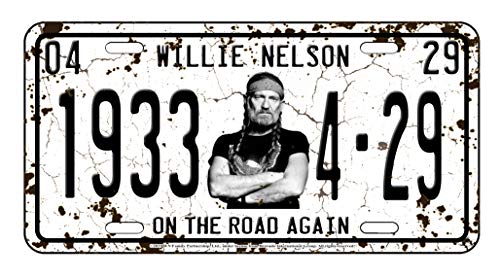 Midsouth Products Willie Nelson License Plate - 12' x 6' Aluminum Plate for Fans