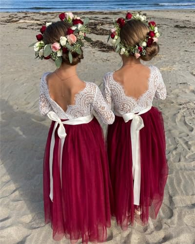 image for 2Bunnies Girl Peony Lace Back A-Line Straight Tutu Tulle Party Flower 