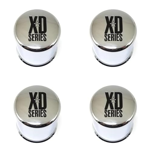 4X XD Series (by KMC) Chrome Wheel Center Hub Caps 3-1/2"OD Push-Thru for 5x4.5 5x114.3 5x5 5x127 XD122 Enduro XD125 Enduro