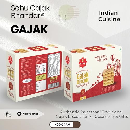 Image of SAHU GAJAK BHANDAR Gazak 800g (Pack of 2 x 400g) | Gajjak, Gud Gachak, Sesame Chikki, Til Sweet Jaggery Bar, No Added Preservatives or Colours