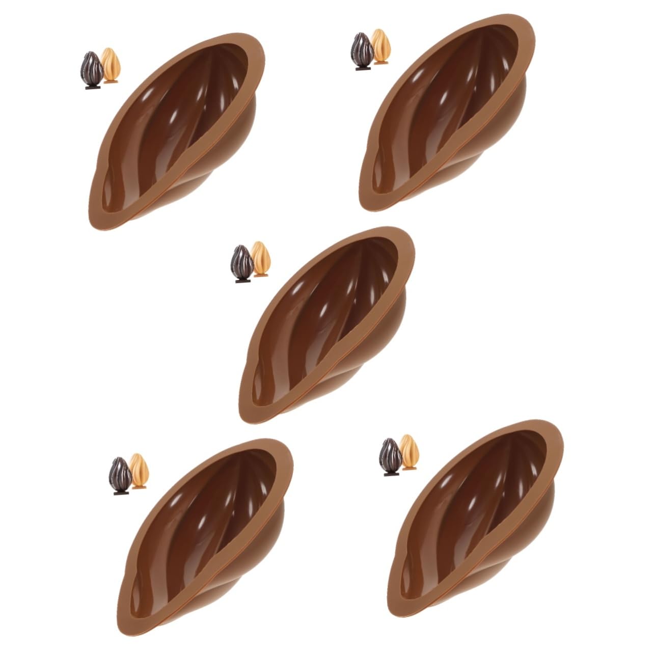 TOPBATHY 5 Pz stampo in silicone a forma di per il cioccolato de per caramelle gommose ice cream gelatto stampo in silicone per la cottura stampo per biscotti in truffa