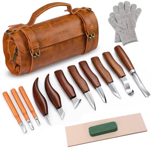 Tekchic Wood Carving Kit Deluxe-Whittling Knife, Wood Carving Knife Set