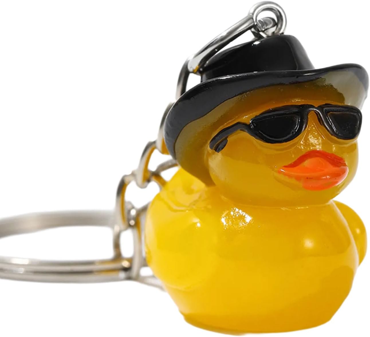 Cute Duck Keychain with Hat Handmade Yellow Duck Pendant Keychain/Earrings Eye catching Pendant for Women and Kids