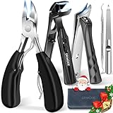 Zehennagelknipser für Senioren, dicke Zehennägel, strapazierfähig, große Zehennagelknipser für Männer, dicke Nägel mit breiter Öffnung, scharfer eingewachsener Zehennagelknipser, Nagelschneider,