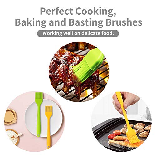 Silicone Pastry Brushes, Basting Heat Resistant, Dishwasher Safe Kitchen, Cakes Heatproof, 4 Pack (Large, Blue/Red) #TOP1