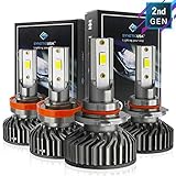 Syneticusa 9005+H11 Combo LED High/Low Beam LED Headlight Conversion Kit DRL Light Bulbs 120W CSP...