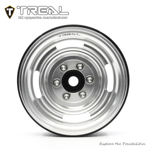 Jantes 1.9 TREAL Beadlock en Aluminium CNC Type P Argent pour Traxxas TRX4 - 2
