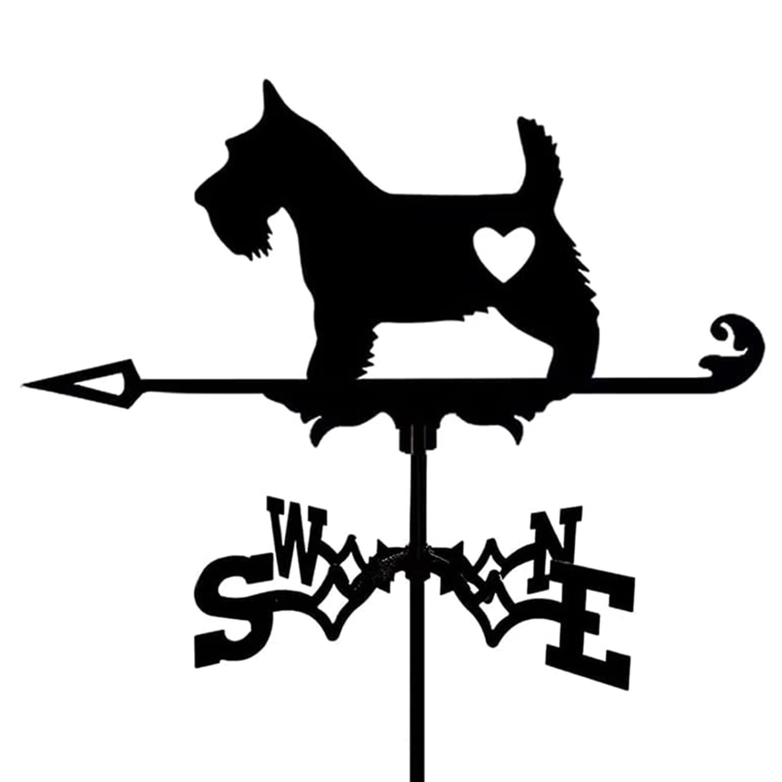 Bat Edelstahl-Wetterfahne, Hof-Wetterfahne, langlebige Windfahne, Windrichtungsanzeige für Outdoor, Hof, Dach, Koppel, Dekoration, Metallhalterung, Stil 3
