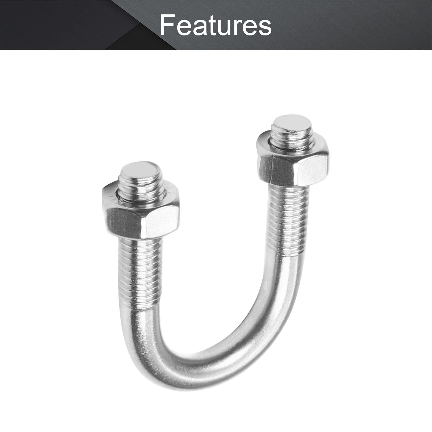 Bettomshin,U-Bolts M8x22 304 Stainless Steel M8 U-Bolt Fastener for 22mm Pipe Dia 5Pcs