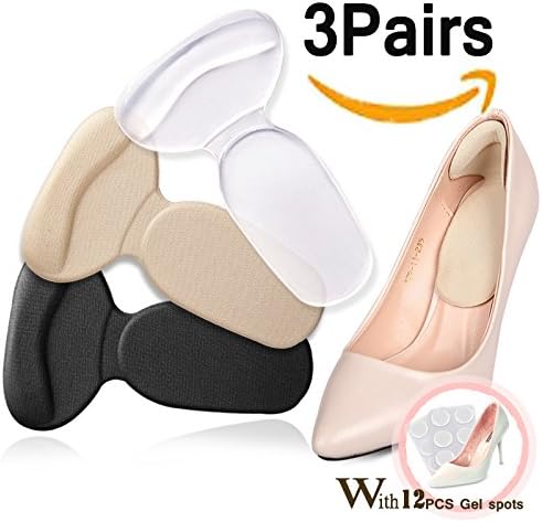 Heel Cushion Pads Grips Heel Pads Inserts Grips,Insoles Liners for Heel Slip,Rubbing,blisters Shoes Too Big
