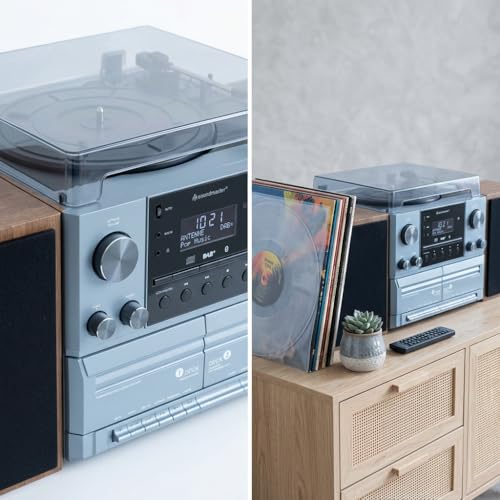 Soundmaster MCD5600BR Chaîne Hi-FI avec Platine Dab+ Double Cassette Lecteur CD USB MP3 Bluetooth Encodage Numérisation Connexion d'antenne 75 Ohms – vue 3