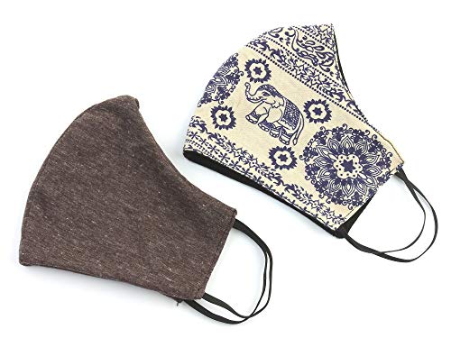 Cotton Face Mask, 2 PACK, washable face mask, reusable face mask, fabric cloth face mask, double layer, USA next day shipping