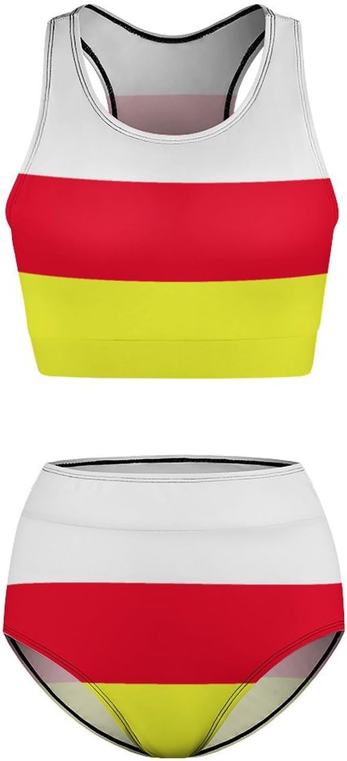 Womens 2 Piece Bikini Swimsuits Palestine Flag Retro Low Back Bathing Suits Bikini Two-Piece Swimsuits for Womens