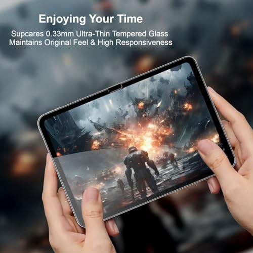 Image of SupCares Tempered Glass for iPad Pro, (M5, M4) (11 Inch) With Installation Kit | Military-Grade Gorilla Screen Protector | Edge to Edge Coverage | Transparent