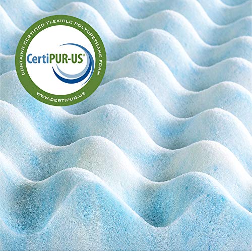 Zinus 2 Inch Swirl Gel Cooling Memory Foam Mattress Topper / Cooling, Airflow Design / Certipur-Us Certified, Twin #TOP1