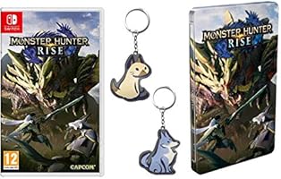 Monster Hunter Rise (Nintendo Switch) + Steelbook + Palamute Keyring + Palico Keyring