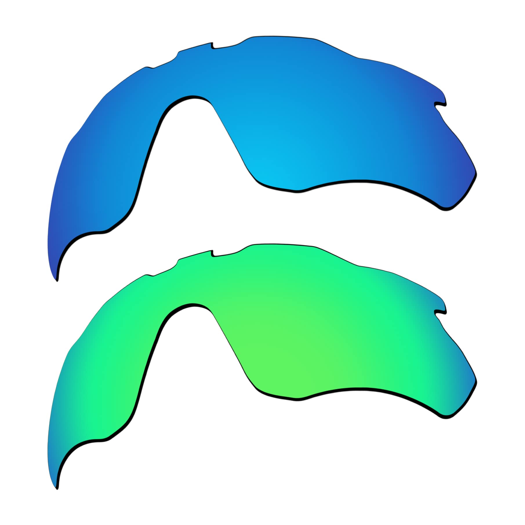 EZReplace Lentes de repuesto para gafas de sol Oakley Radar EV Path XS OJ9001 (lentes polarizadas) – Compatible con el marco Oakley Radar EV Path XS (azul hielo + verde primavera), Azul Hielo + Verde
