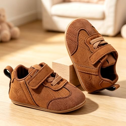 Image of Baby Boys Girls Sneakers Toddler Non-Slip Soft Rubber Sole First Walking Shoes Infant Newborn Crib Dress Shoes