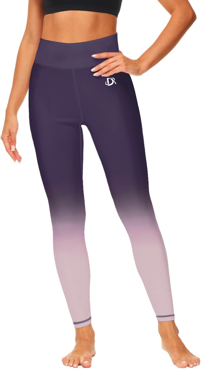 Deerose Print Swim Pants for Women Sun Protection High Waisted Swimming Leggings Rash Guard Pants