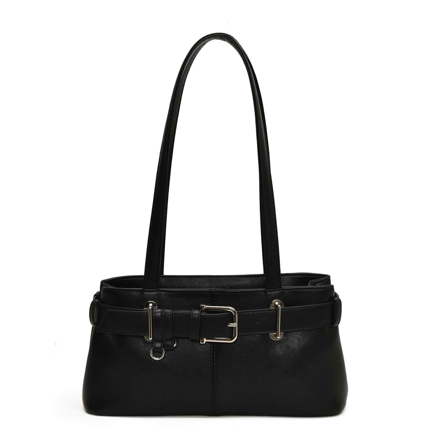 JYG Shoulder Bag for Women Vintage Y2K Hobo Purse with Belt Buckle Small PU Leather Underarm Satchel Handbag