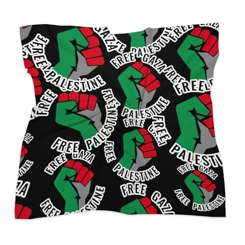 Free Gaza Free Palestine Satin Kerchief Silk Like Neck Scarf Bandanas Hair Scarves Neckerchief3