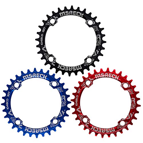 MSRECK Round Oval Chainring 104 BCD 32T 34T 36T 38T Narrow Wide Single Chain Ring for Road Bikes, Mountain Bikes, BMX MTB Bike (Black Oval, 36T) - Thumbnail 3