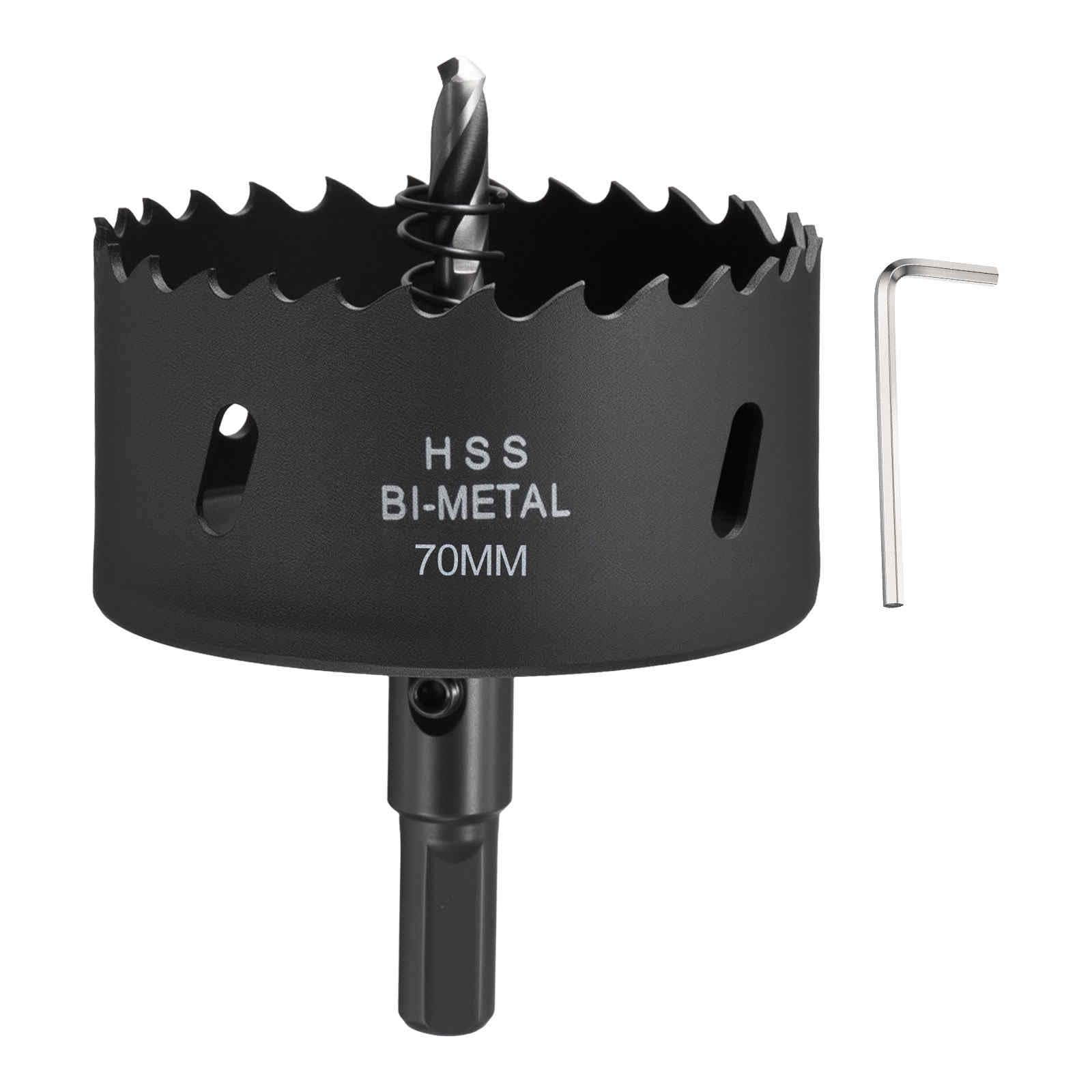 CoCud 2-3/4"(70mm) Hole Saw, M42 Bi-Metal Hex Shank Hole Cutters Drill Bit with Spring