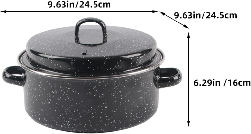 Alipis Covered Roaster Pan for Roasting Sweet Potatoes and More Multi-function Enamelware Cookware with Lid for Family Meals Convenient Cooking Pot