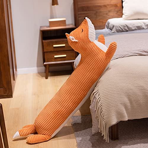Ponjauk 43” Fox Plush Long Pillow Orange Body Pillow Animal Doll Cartoon Body Sleeping Hugging Long Pillows Stuffed Toy Home Sofa Cushion Decor 43 Inch #TOP16